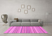 Machine Washable Solid Pink Modern Rug in a Living Room, wshabs1784pnk