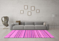 Machine Washable Solid Pink Modern Rug, wshabs1784pnk