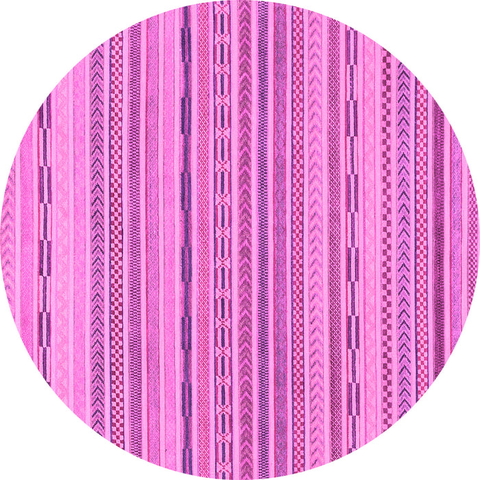 Round Machine Washable Solid Pink Modern Rug, wshabs1784pnk
