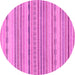 Round Machine Washable Solid Pink Modern Rug, wshabs1784pnk