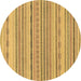 Round Solid Brown Modern Rug, abs1784brn