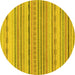 Round Solid Yellow Modern Rug, abs1784yw