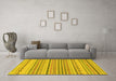 Machine Washable Solid Yellow Modern Rug in a Living Room, wshabs1784yw