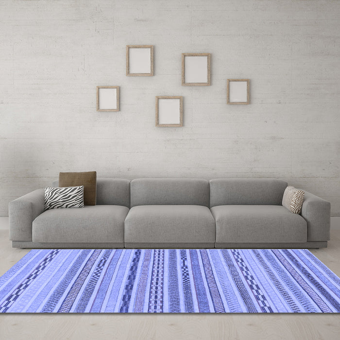 Machine Washable Solid Blue Modern Rug in a Living Room, wshabs1784blu