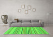 Machine Washable Solid Green Modern Area Rugs in a Living Room,, wshabs1784grn