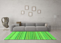 Machine Washable Solid Green Modern Rug, wshabs1784grn