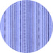 Round Solid Blue Modern Rug, abs1784blu