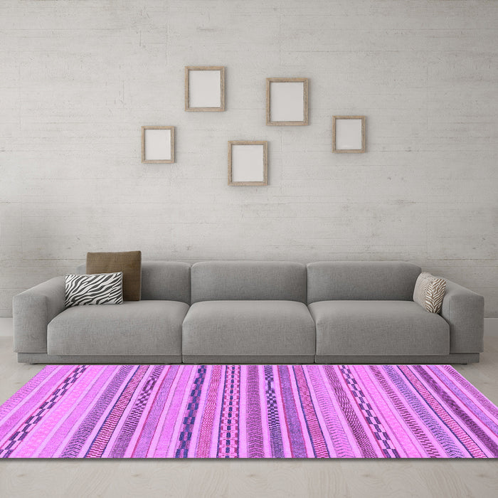 Machine Washable Solid Purple Modern Area Rugs in a Living Room, wshabs1784pur