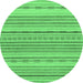 Round Solid Emerald Green Modern Rug, abs1784emgrn