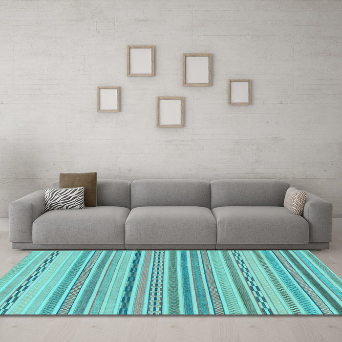 Machine Washable Solid Light Blue Modern Rug in a Living Room, wshabs1784lblu