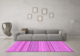 Machine Washable Solid Purple Modern Area Rugs in a Living Room, wshabs1785pur