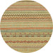 Round Machine Washable Abstract Cinnamon Brown Rug, wshabs1785