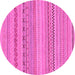 Round Solid Pink Modern Rug, abs1785pnk