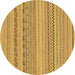 Round Solid Brown Modern Rug, abs1785brn