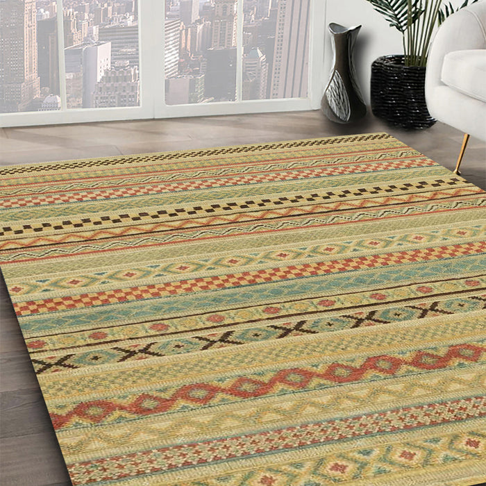 Machine Washable Abstract Cinnamon Brown Rug in a Family Room, wshabs1785