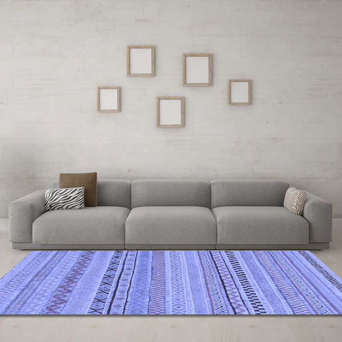 Machine Washable Solid Blue Modern Rug in a Living Room, wshabs1785blu
