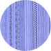 Round Solid Blue Modern Rug, abs1785blu