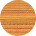 Round Solid Orange Modern Rug, abs1785org