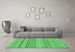 Machine Washable Solid Emerald Green Modern Area Rugs in a Living Room,, wshabs1785emgrn