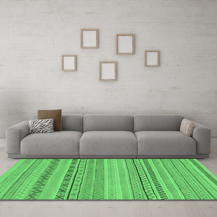 Machine Washable Solid Emerald Green Modern Area Rugs in a Living Room,, wshabs1785emgrn