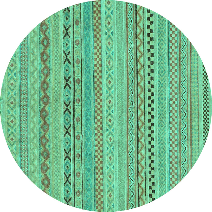 Round Solid Turquoise Modern Rug, abs1785turq