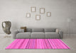 Machine Washable Solid Pink Modern Rug in a Living Room, wshabs1785pnk