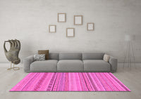 Machine Washable Solid Pink Modern Rug, wshabs1785pnk