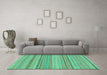 Machine Washable Solid Turquoise Modern Area Rugs in a Living Room,, wshabs1785turq