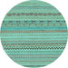 Round Solid Light Blue Modern Rug, abs1785lblu