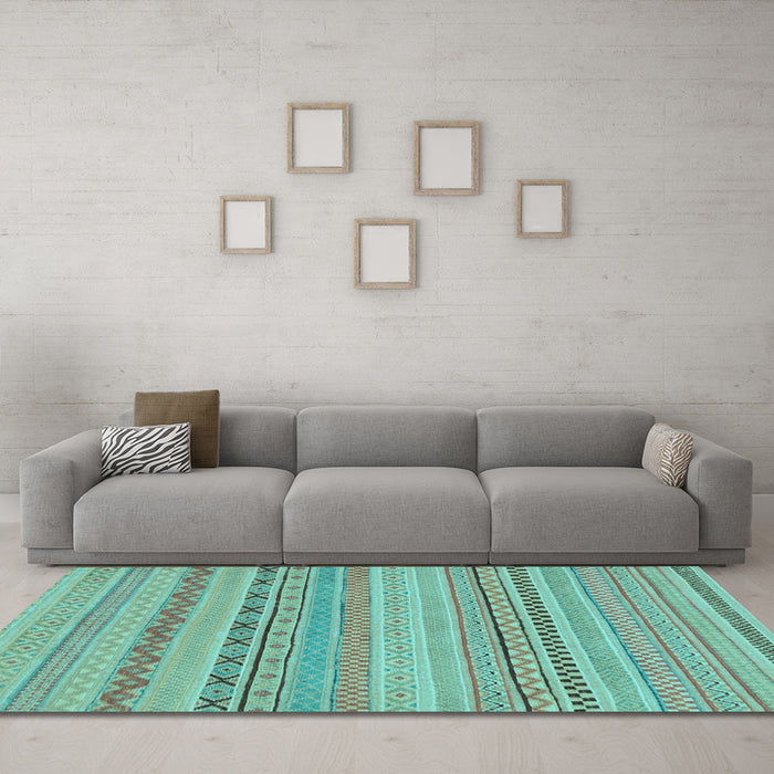 Machine Washable Solid Light Blue Modern Rug in a Living Room, wshabs1785lblu