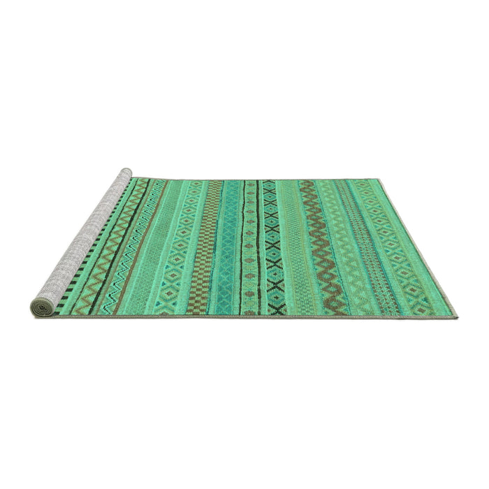 Sideview of Machine Washable Solid Turquoise Modern Area Rugs, wshabs1785turq