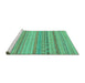 Sideview of Machine Washable Solid Turquoise Modern Area Rugs, wshabs1785turq