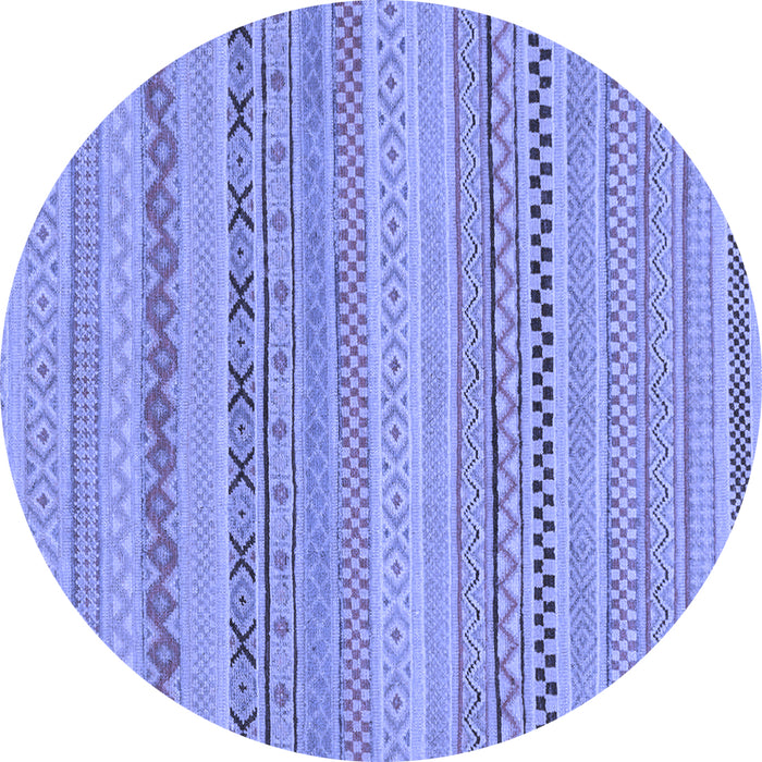 Round Machine Washable Solid Blue Modern Rug, wshabs1785blu