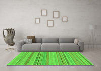 Machine Washable Solid Green Modern Rug, wshabs1785grn