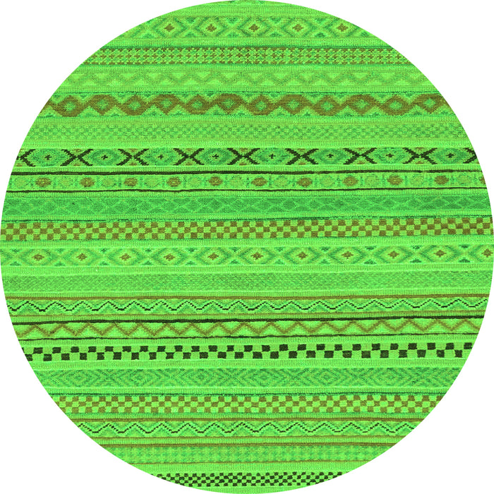 Round Solid Green Modern Rug, abs1785grn