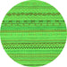 Round Solid Green Modern Rug, abs1785grn