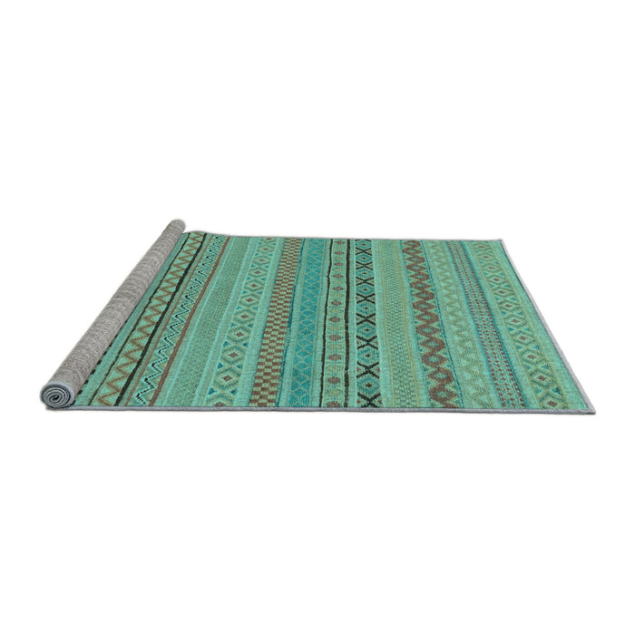 Sideview of Machine Washable Solid Light Blue Modern Rug, wshabs1785lblu