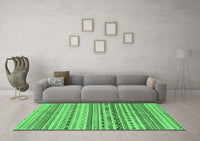 Machine Washable Solid Emerald Green Modern Rug, wshabs1786emgrn