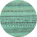 Round Solid Light Blue Modern Rug, abs1786lblu