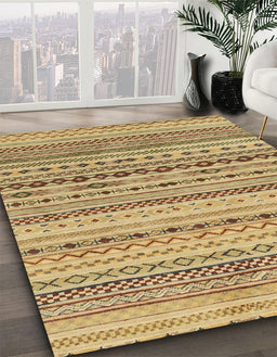 Abstract Light Brown Solid Rug in Family Room, abs1786