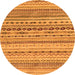 Round Solid Orange Modern Rug, abs1786org