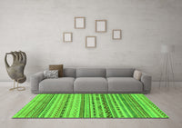 Machine Washable Solid Green Modern Rug, wshabs1786grn