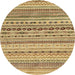 Round Abstract Light Brown Solid Rug, abs1786