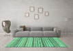 Machine Washable Solid Turquoise Modern Area Rugs in a Living Room,, wshabs1786turq