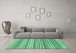 Machine Washable Solid Turquoise Modern Area Rugs in a Living Room,, wshabs1786turq