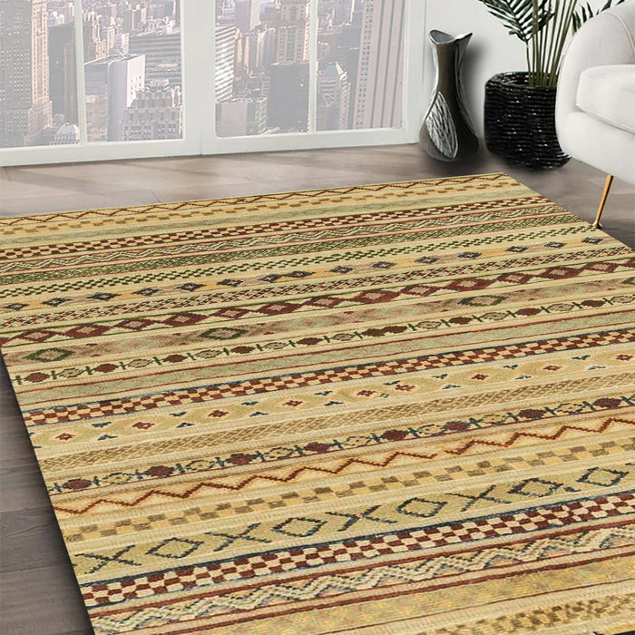 Abstract Light Brown Solid Rug in Family Room, abs1786