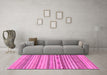 Machine Washable Solid Pink Modern Rug in a Living Room, wshabs1786pnk