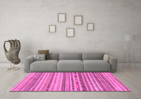 Machine Washable Solid Pink Modern Rug, wshabs1786pnk