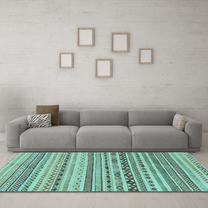 Machine Washable Solid Light Blue Modern Rug in a Living Room, wshabs1786lblu