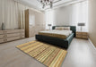 Abstract Light Brown Solid Rug in a Bedroom, abs1786